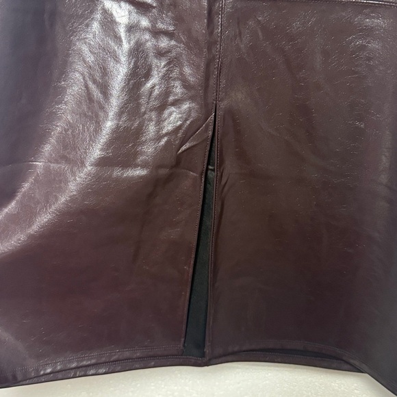 NWT A New Day Women's 20 Brown Faux Leather Midi Skirt - Picture 3 of 10